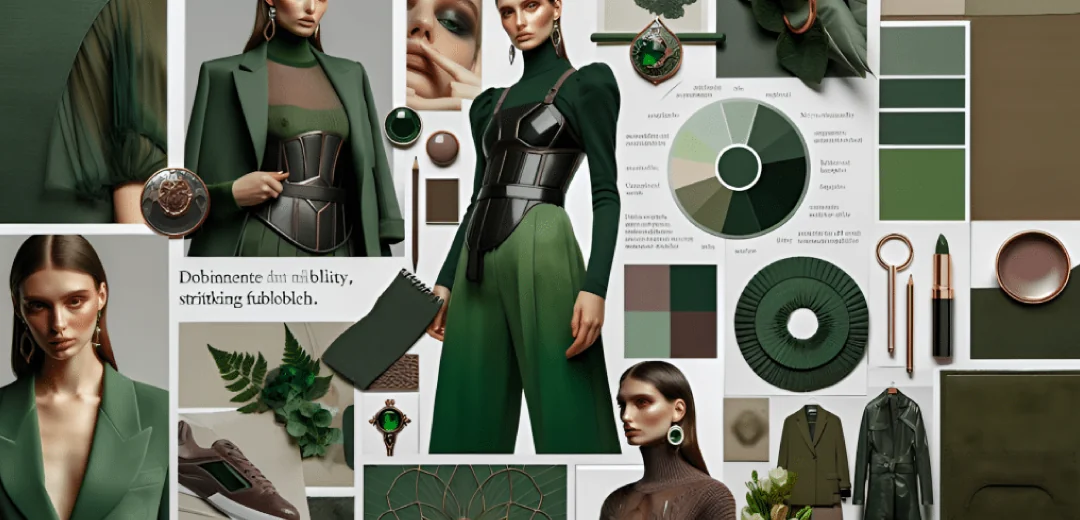 Moodboard de moda digital hecho con paleta de colores, texturas y tendencias