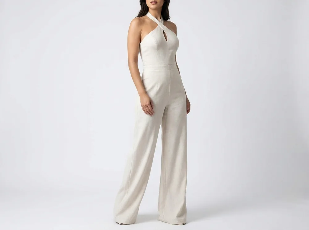 White wrap blazer with braided leather belt, GAT