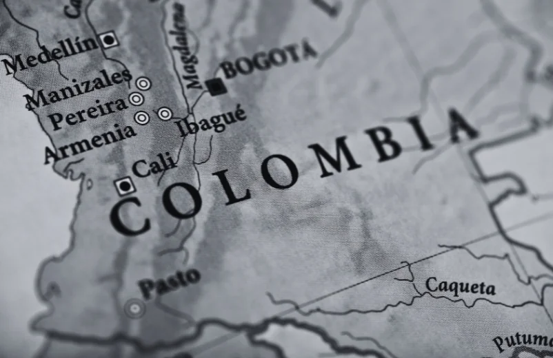 Mapa de Colombia con Bogotá, Medellín, Cali y otras ciudades