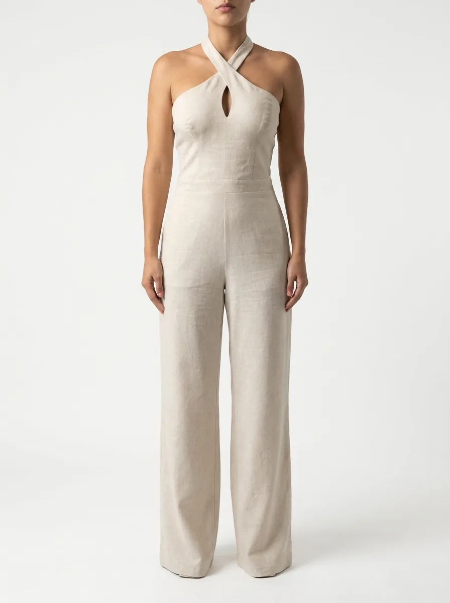 Black strapless jumpsuit with mesh detail, made by GAT